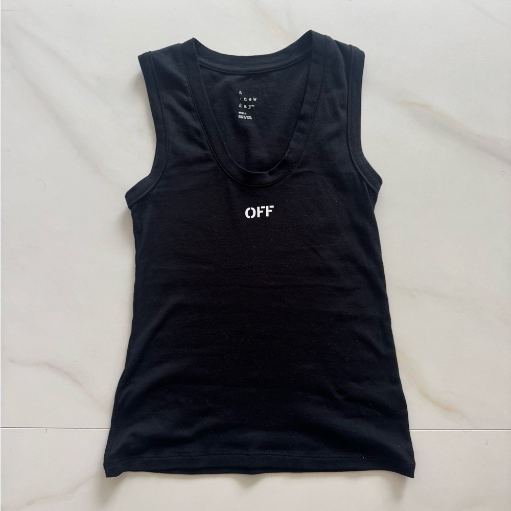 A New Day Black Fitted Sleeveless Tank Top